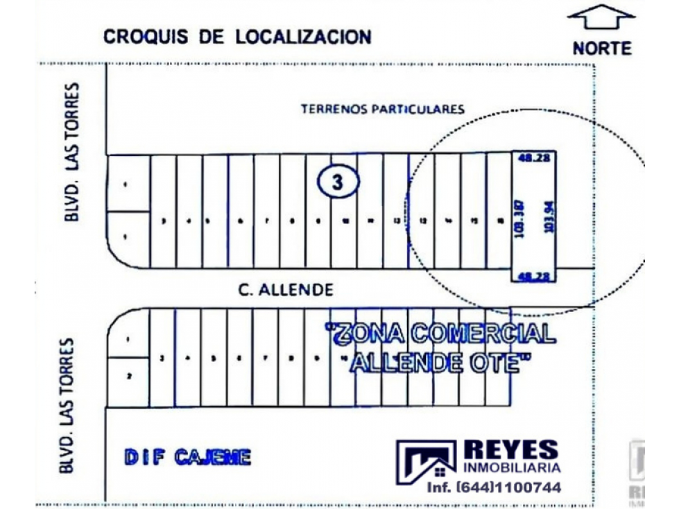 SE VENDE TERRENO C. ALLENDE AL ORIENTE EN CIUDAD, EN OBREGÓN. - 5