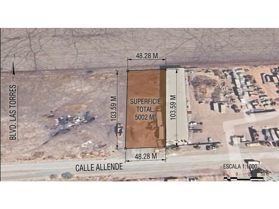 SE VENDE TERRENO C. ALLENDE AL ORIENTE EN CIUDAD, EN OBREGÓN. - 2