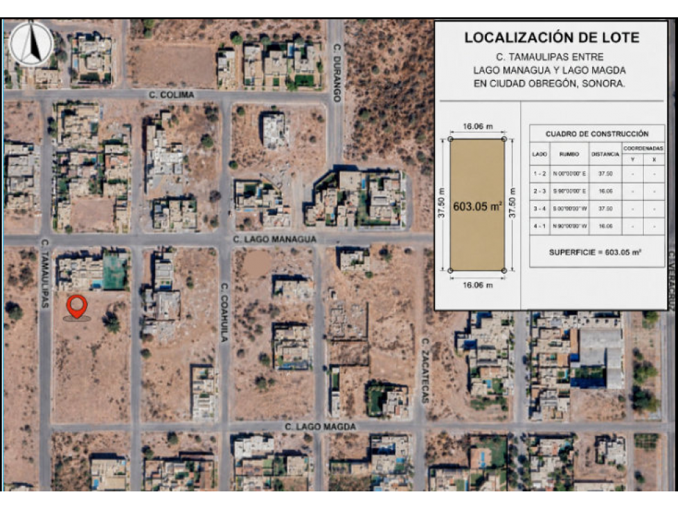 SE VENDE TERRENO C. TAMAULIPAS ZONA RESIDENCIAL NORTE CD. OBREGÓN - 3