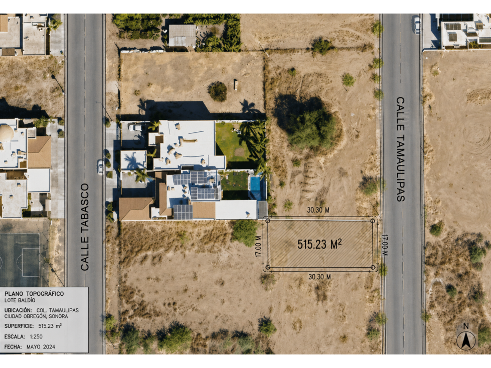 SE VENDE TERRENO C. TAMAULIPAS ZONA RESIDENCIAL NORTE DE CD. OBREGÓN. - 2