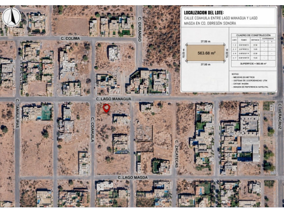 SE VENDE TERRENO C. COAHUILA ZONA NORTE EN CD. OBREGÓN.SON, - 3