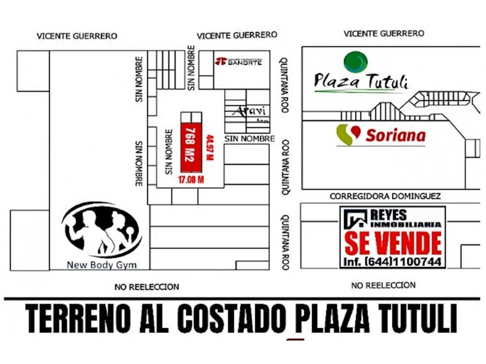 SE RENTA TERRENO AL COSTADO PLAZA TUTULI EN CIUDAD OBREGON SONORA - 3