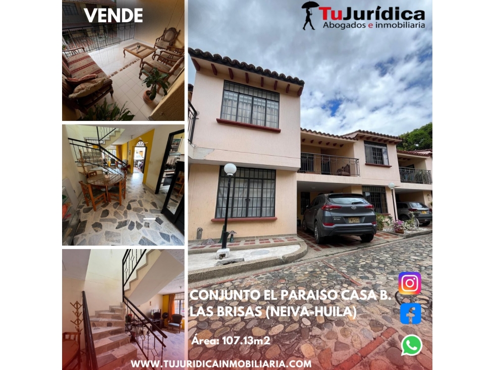 SE VENDE CASA 2P B.LAS BRISAS CONJUNTO EL PARAISO (NEIVA-HUILA)