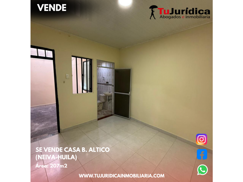 SE VENDE CASA B.ALTICO (NEIVA-HUILA)