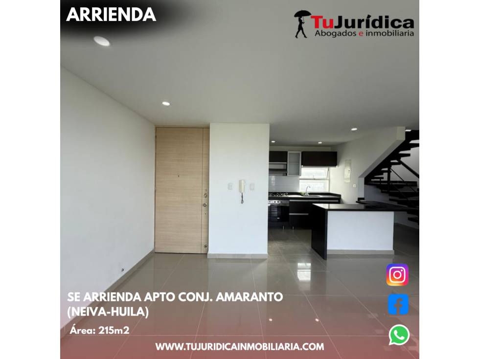 SE ARRIENDA APTO CONJ. AMARANTO (NEIVA-HUILA) — foto 2