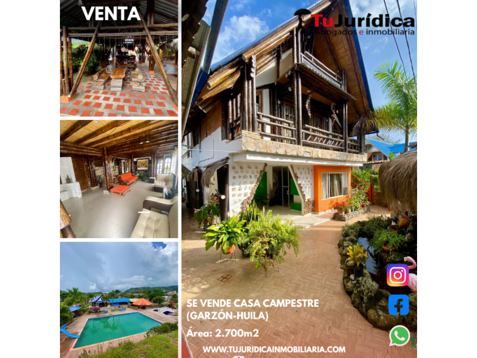 SE VENDE CASA CAMPESTRE (GARZÓN-HUILA) - 1
