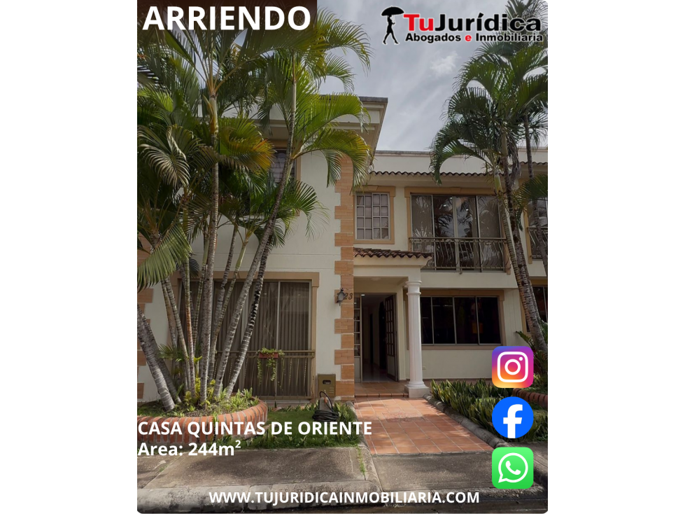 SE ARRIENDA HERMOSA CASA EN QUINTAS DE ORIENTE (NEVA-HUILA)