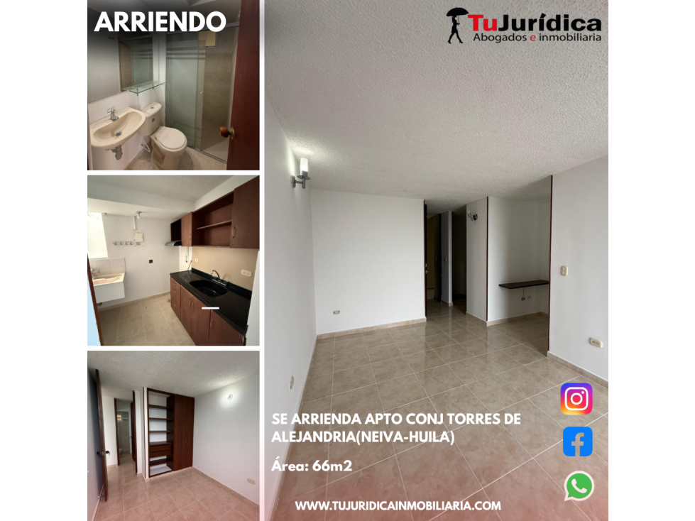SE VENDE APTO - C. RESIDENCIAL TORRES DE ALEJANDRIA - NEIVA