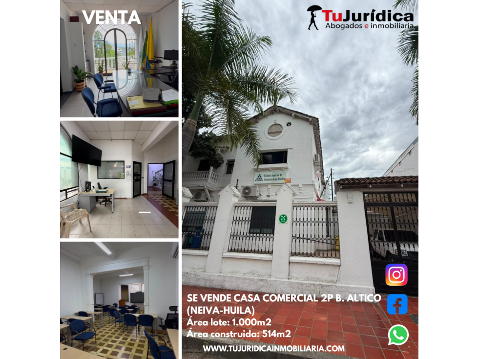 SE VENDE CASA COMERCIAL 2P B. ALTICO (NEIVA-HUILA)