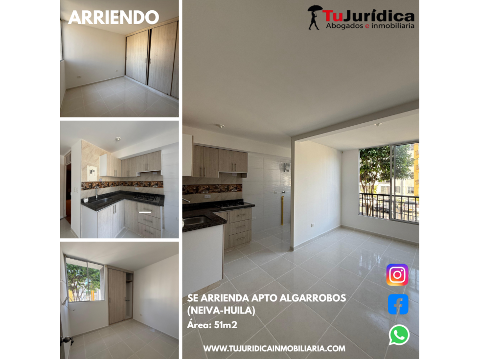 SE ARRIENDA APTO ALGARROBOS (NEIVA-HUILA)