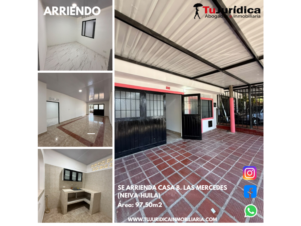 SE ARRIENDA CASA B. LAS MERCEDES (NEIVA-HUILA)