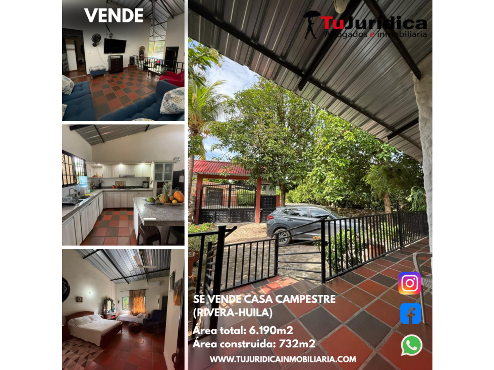 SE VENDE CASA CAMPESTRE VEREDA RIVERITA (RIVERA-HUILA) - 1