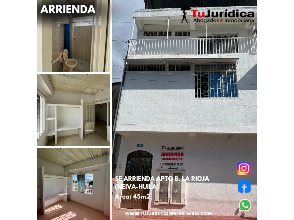 SE ARRIENDA ESPECTACULAR APTO B. LA RIOJA NEIVA (HUI-COL) - 1
