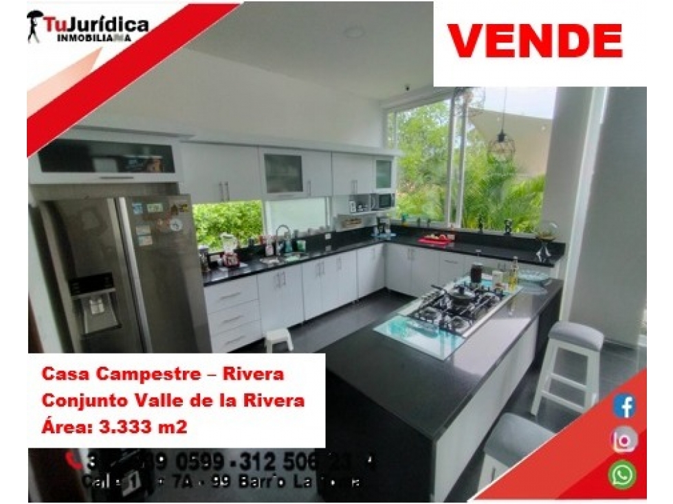 VENDE ESPECTACULAR CASA CAMPESTRE 1PISO EN RIVERA (HUILA-COL) - 2