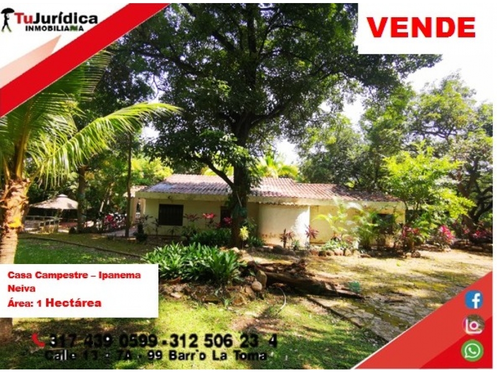 SE VENDE CASA CAMPESTRE - ORIENTE - IPANEMA - NEIVA (HUILA) - 2