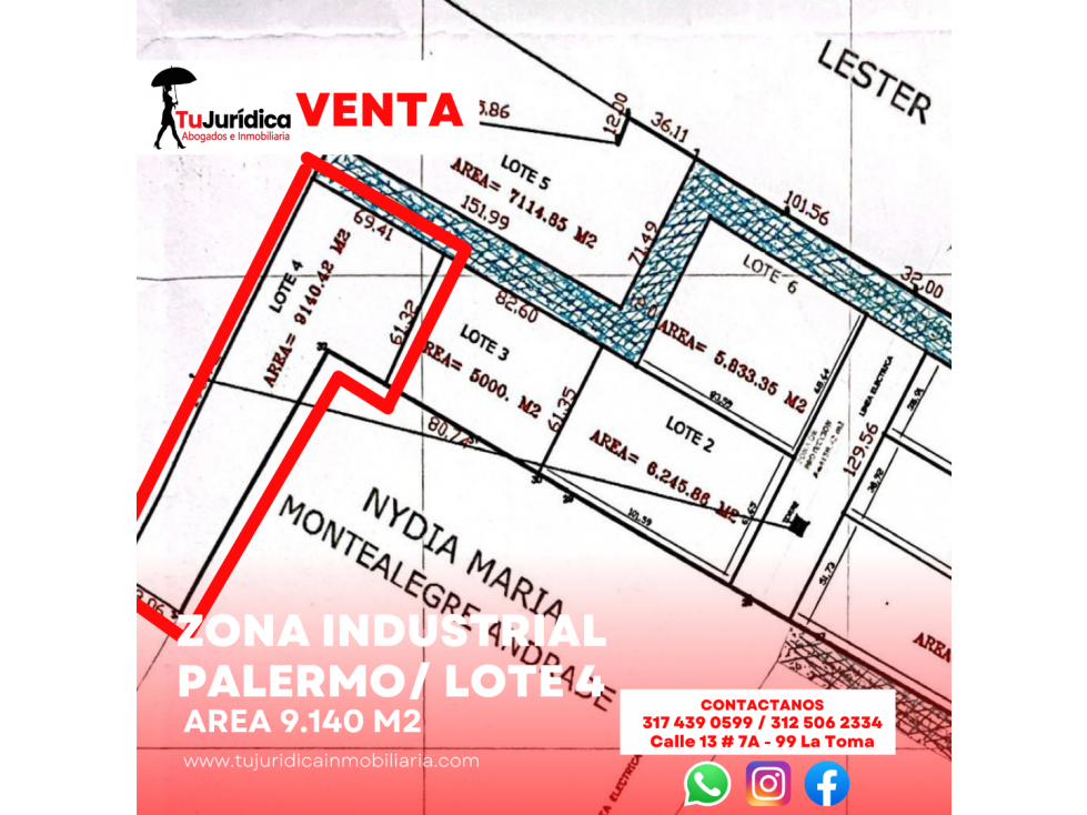 SE VENDE LOTE 4 ZONA INDUSTRIAL PALERMO - 4