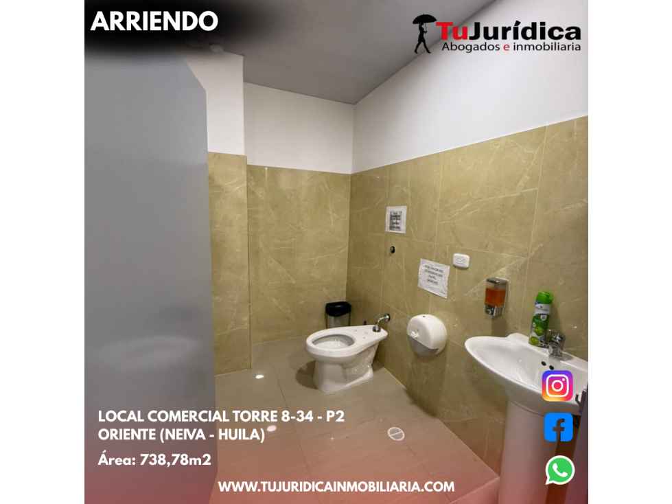 SE ARRIENDA LOCAL COMERCIAL TORRE 8.34 P2 ORIENTE DE (NEIVA-HUILA) - 2
