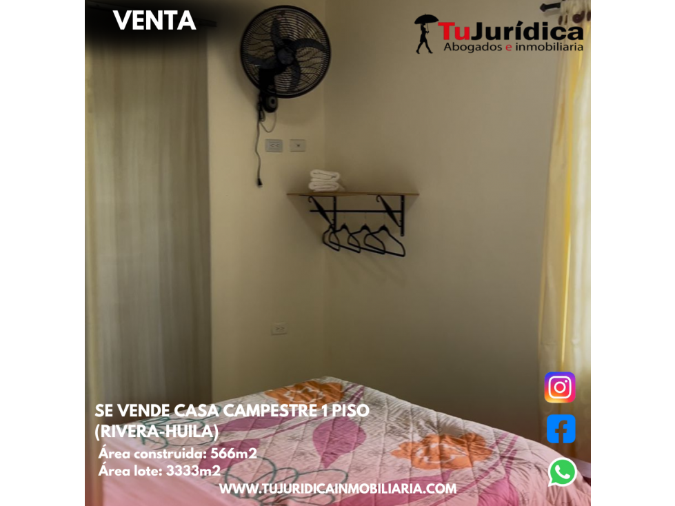 SE VENDE CASA CAMPESTRE 1 PISO (RIVERA-HUILA) - 3