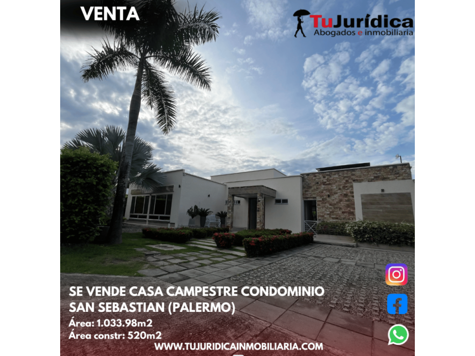 SE VENDE CASA CAMPESTRE CONDOMINIO SAN SEBASTIAN (PALERMO) - 3