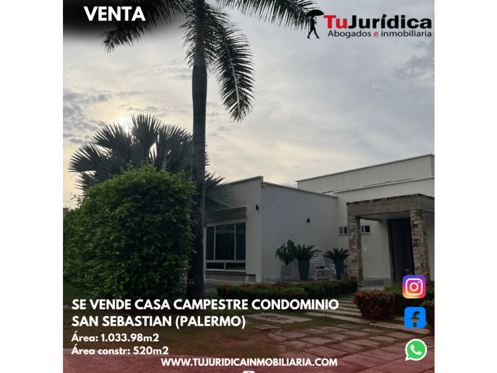 SE VENDE CASA CAMPESTRE CONDOMINIO SAN SEBASTIAN (PALERMO) - 2