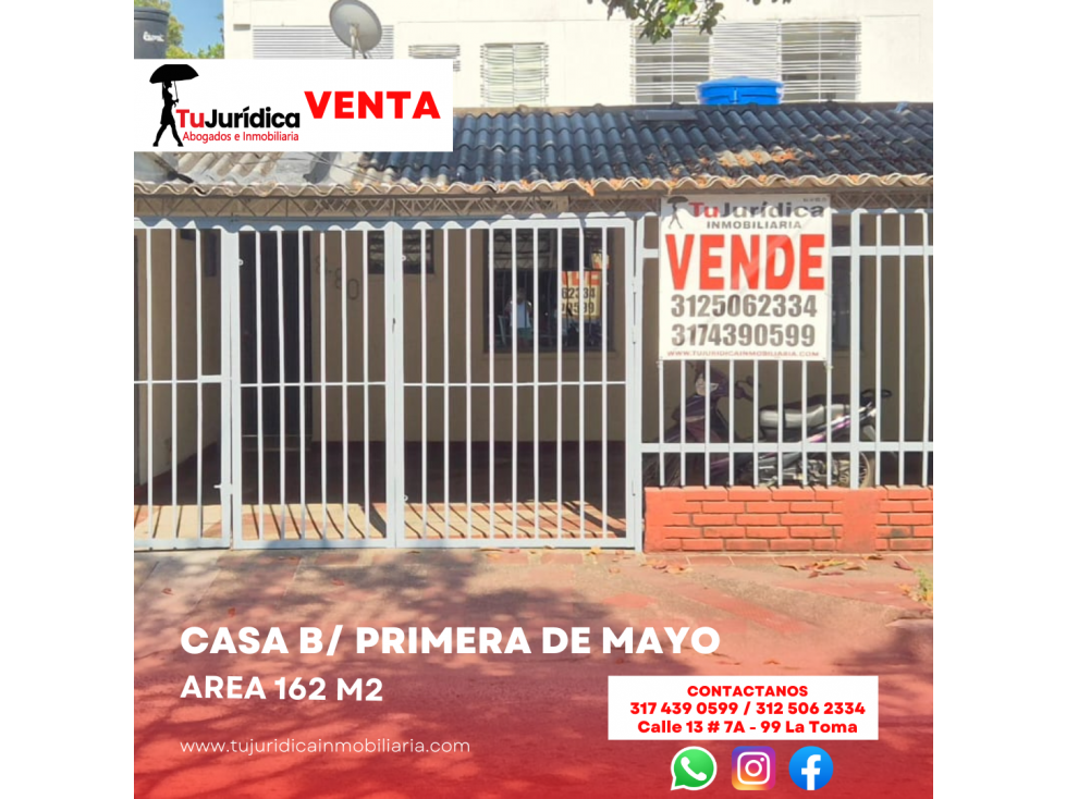 SE VENDE CASA 1 PISO B/ PRIMERA DE MAYO - NEIVA (HUILA-COL) - 1