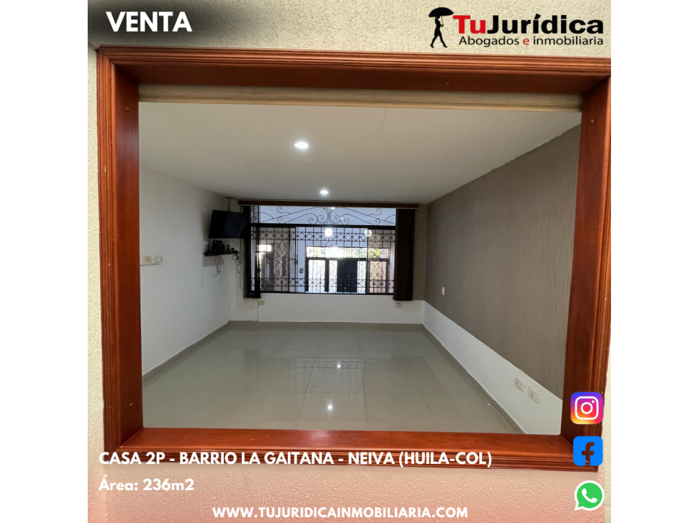 SE VENDE CASA 2P - BARRIO LA GAITANA - NEIVA (HUILA-COL) — foto 4