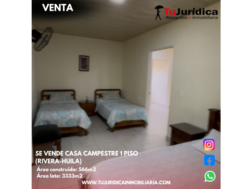 SE VENDE CASA CAMPESTRE 1 PISO (RIVERA-HUILA) - 4