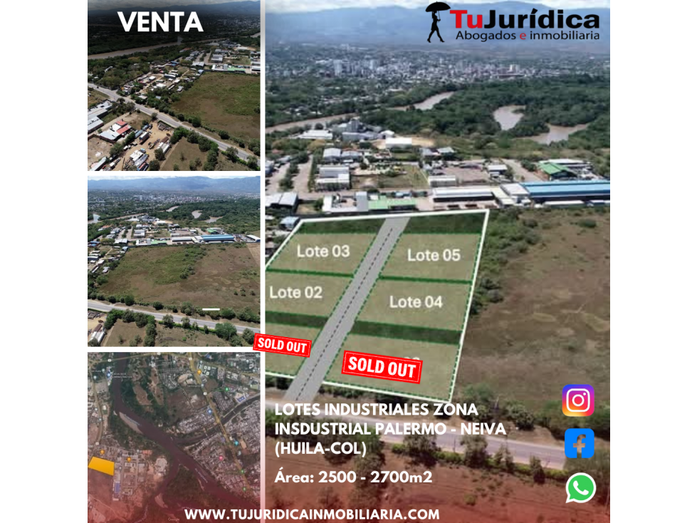 SE VENDE LOTES INDUSTRIALES ZONA INSDUSTRIAL PALERMO - NEIVA HUILA-COL - 1