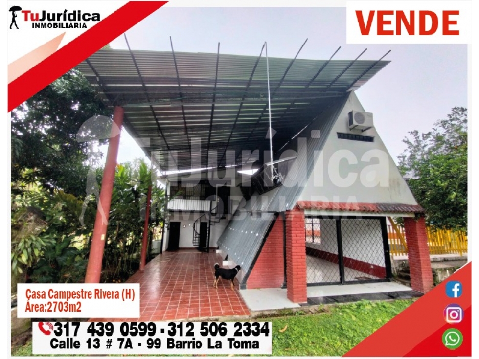 SE VENDE CASA CAMPESTRE - URBANO- RIVERA (HUILA-COL) - 1