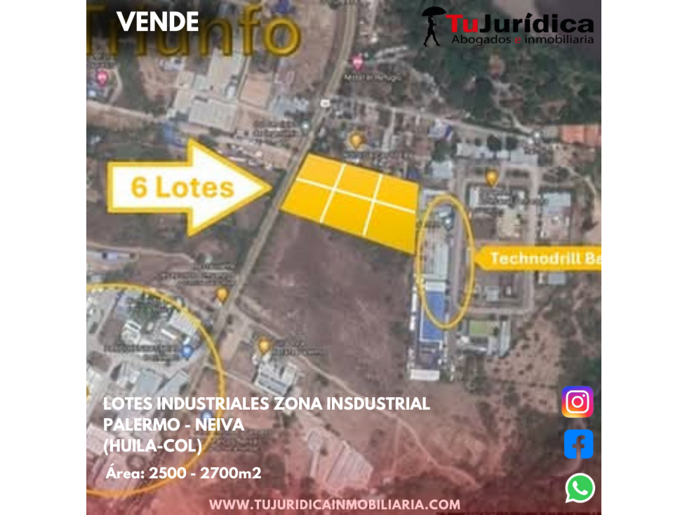 SE VENDE LOTES INDUSTRIALES ZONA INSDUSTRIAL PALERMO - NEIVA HUILA-COL - 5