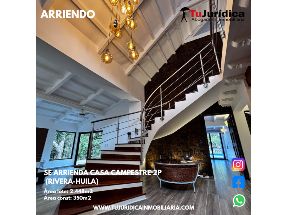 SE ARRIENDA CASA CAMPESTRE 2P (RIVERA - HUILA) - 4
