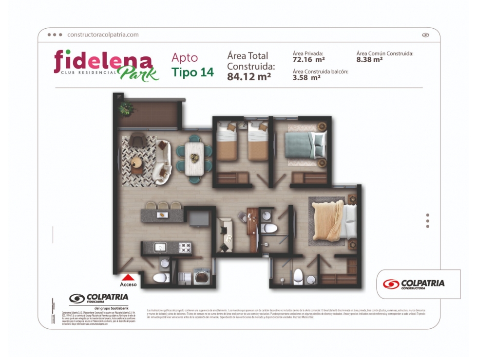 CESION DERECHOS SABANETA 84.12 M2 FIDELENA PARK OPORTUNIDAD INVERSION — foto 2