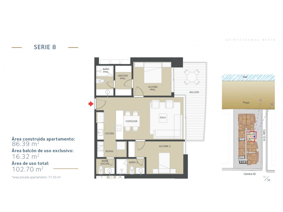 Apartamento turístico de lujo en primera línea de playa - Santa Marta — foto 5