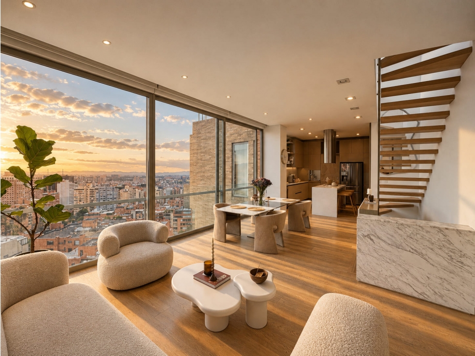 Apartamento triplex en arriendo con terraza, Rosales.