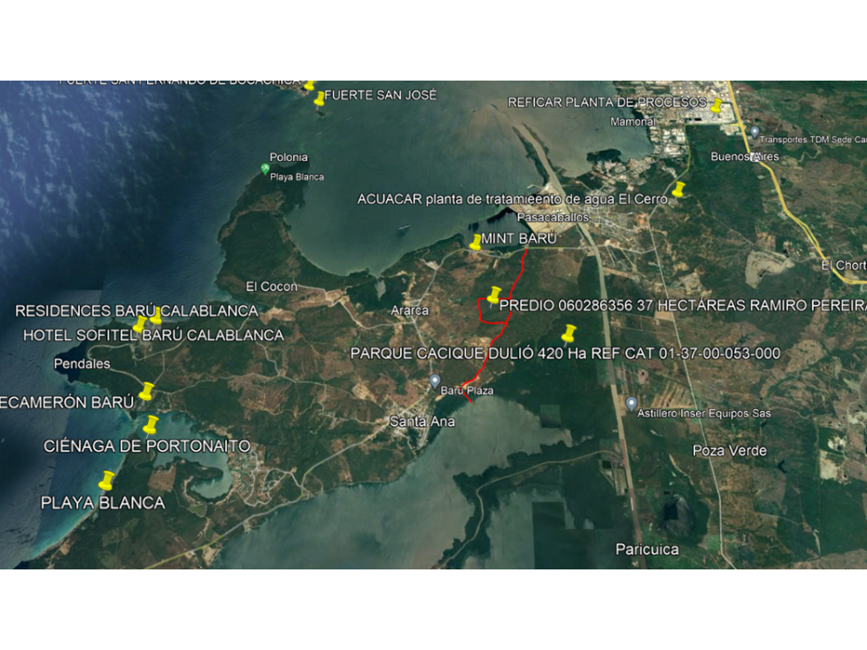 VENTA LOTE PARA PROYECTO VIVIENDA 37 HECTAREAS BARU CARTAGENA