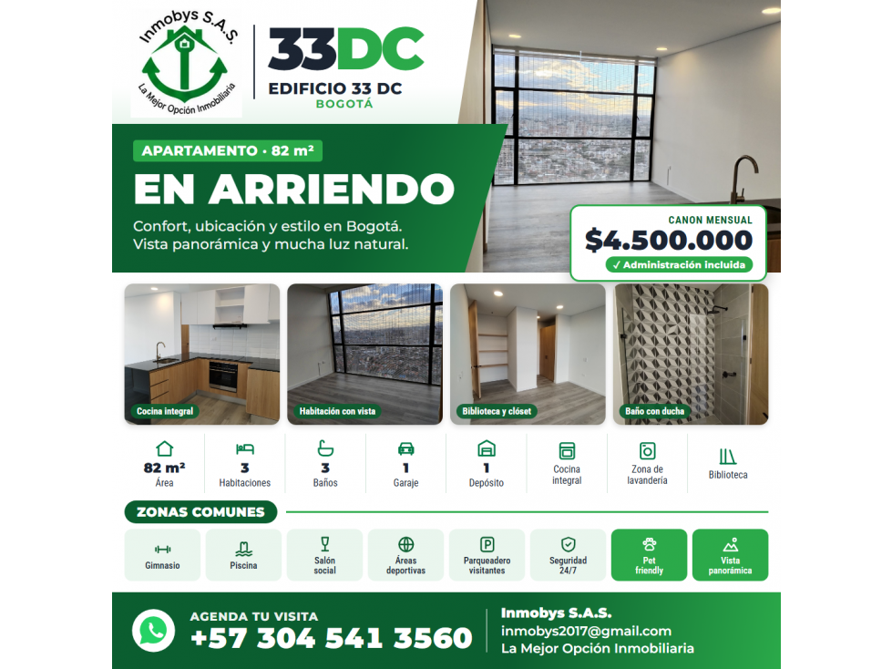 Apto en Arriendo 82 m²? 3 Hab. 3 Baños 1 Garaje 1 Deposito — foto 3