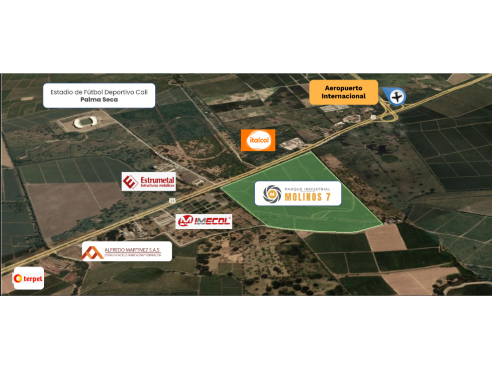 VENTA LOTE PARA BODEGAS PARQUE IND MOLINOS 7 - RECTA CALI PALMIRA