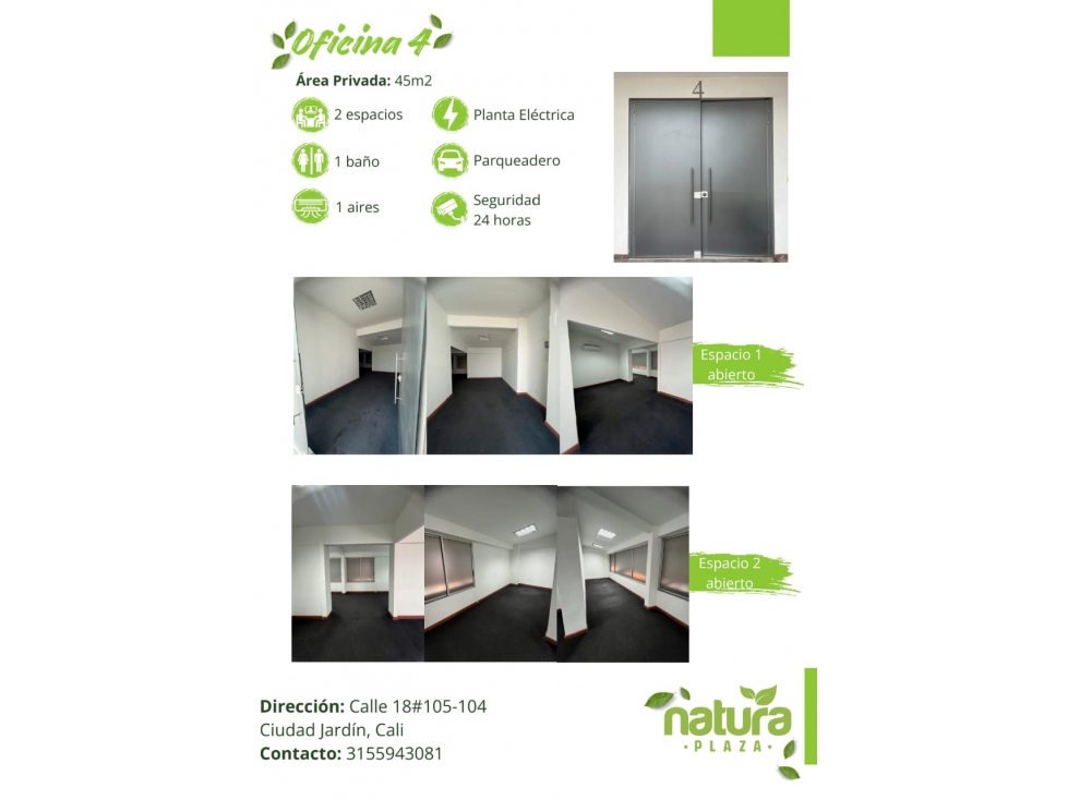 OFICINA DE 45 m2 EN ALQUILER CIUDAD JARDIN CALI - 4