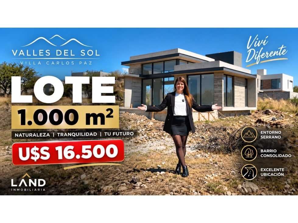 TERRENO EN VENTA EN VALLES DEL SOL CARLOS PAZ, SANTA CRUZ DEL LAGO - 1