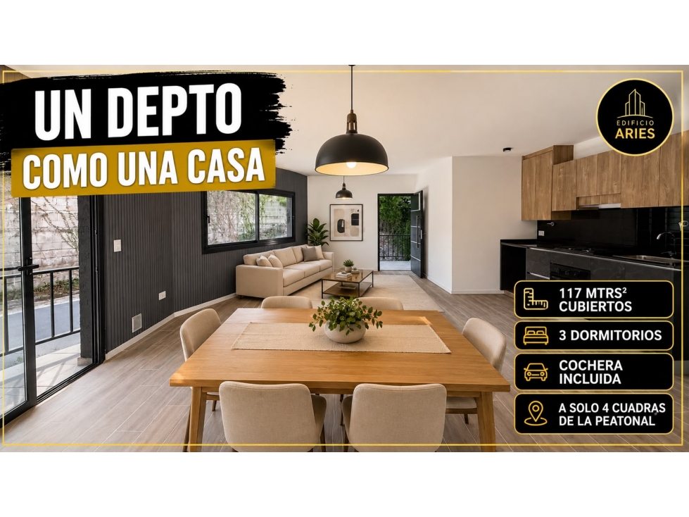 VENTA ESPECTACULAR DEPARTAMENTO DE 3 DORMITORIOS - 1