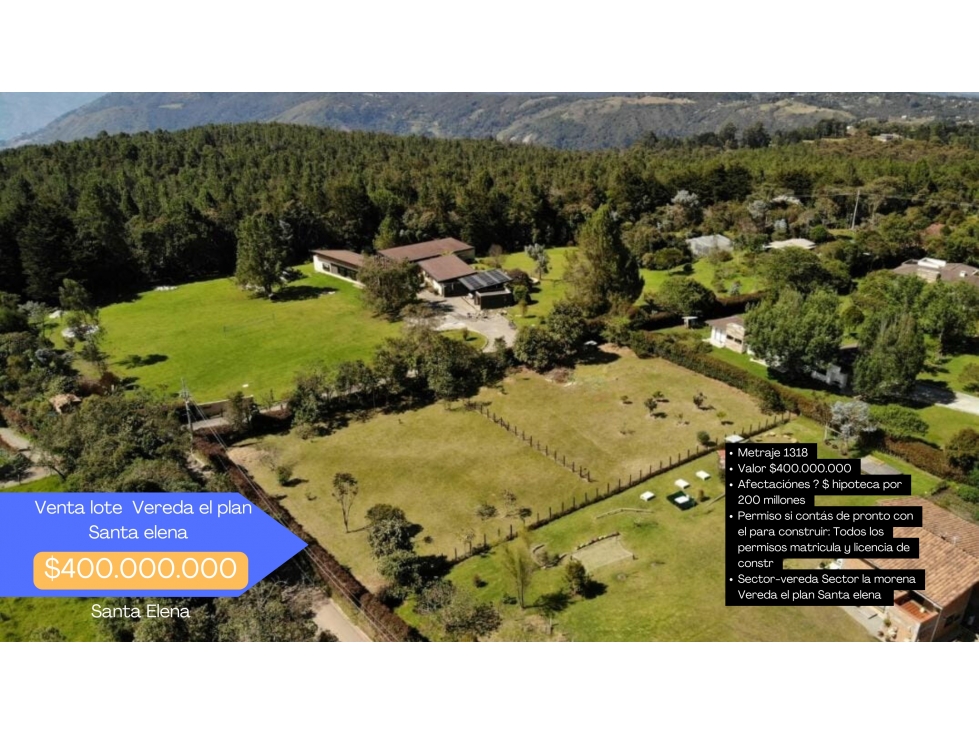 Terreno en venta - Vereda El Plan, Sector La Morena, Santa Elena
