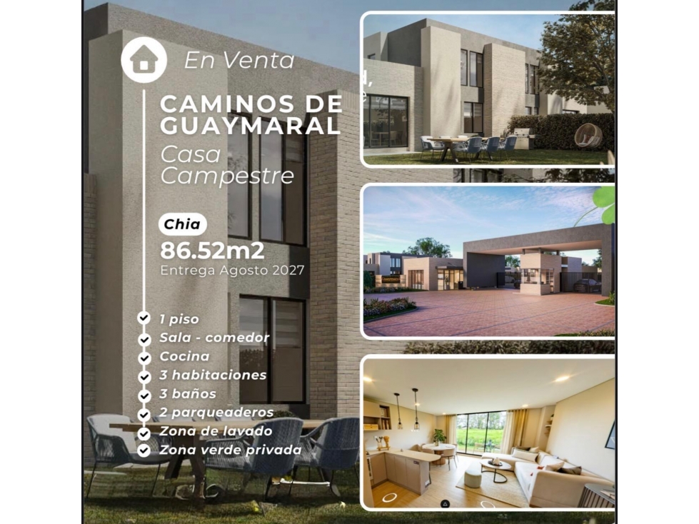 VENTA CASA CAMPESTRE GUYMARAL