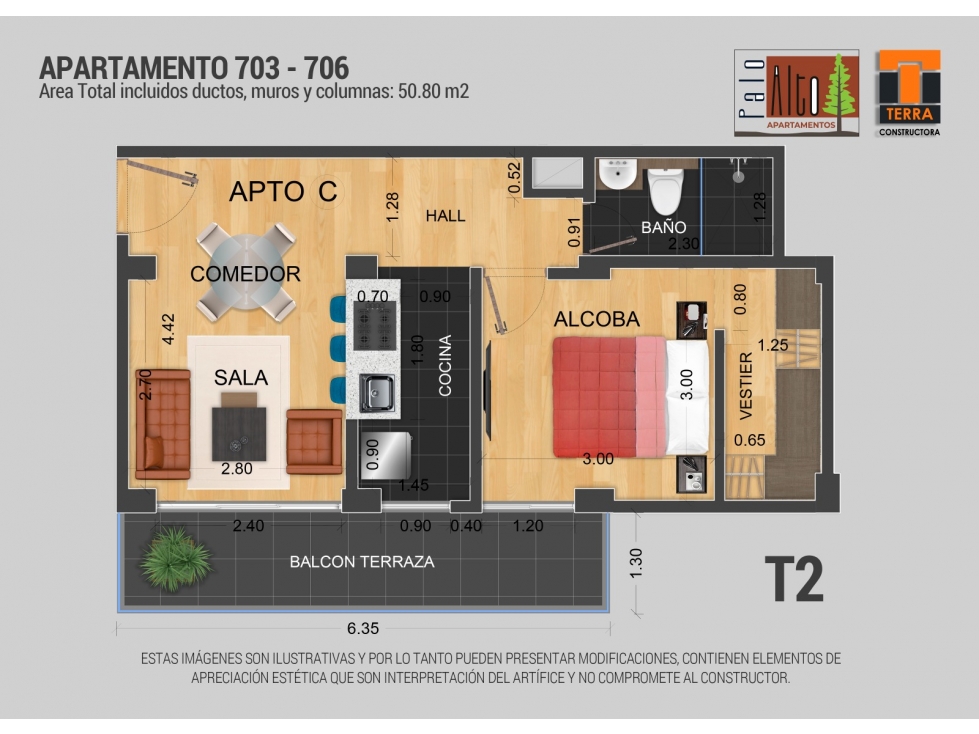 VENTA DE APARTAMENTOS PARA ESTRENAR EN EL TREBOL 51m², MANIZALES — foto 2
