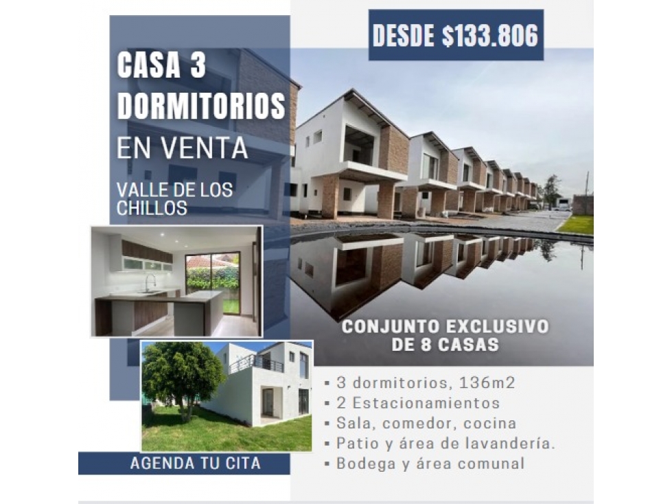 VENTA CASAS 3 HABITACIONES EN EL VALLE DE LOS CHILLOS. NR - 1
