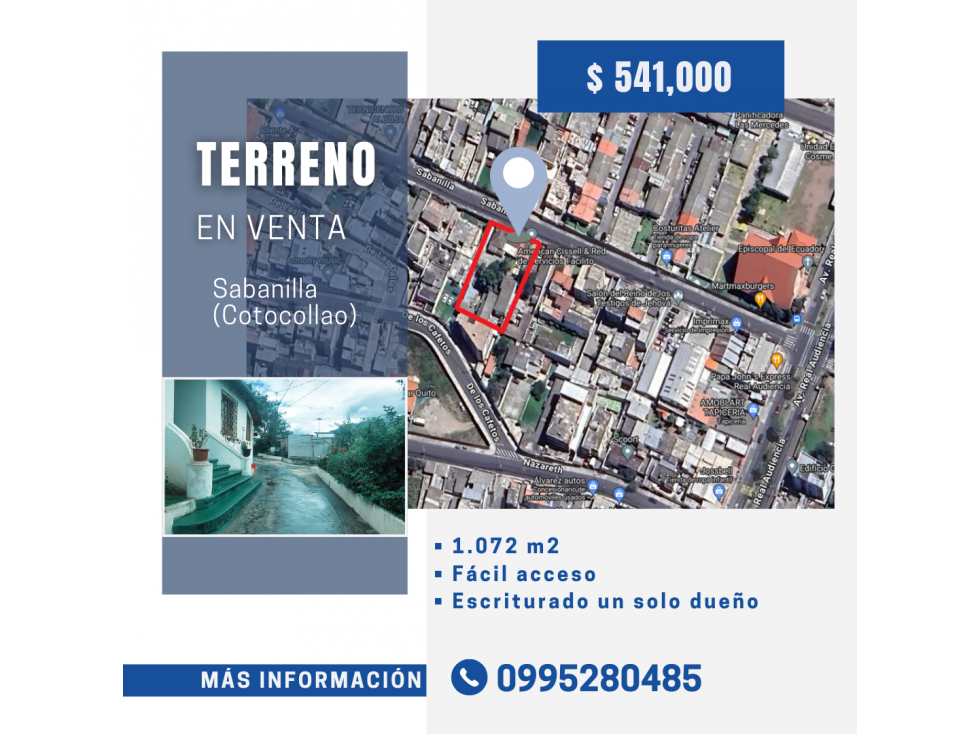 VENTA TERRENO SECTOR COTOCOLLAO -SABANILLA (VEB) - 1