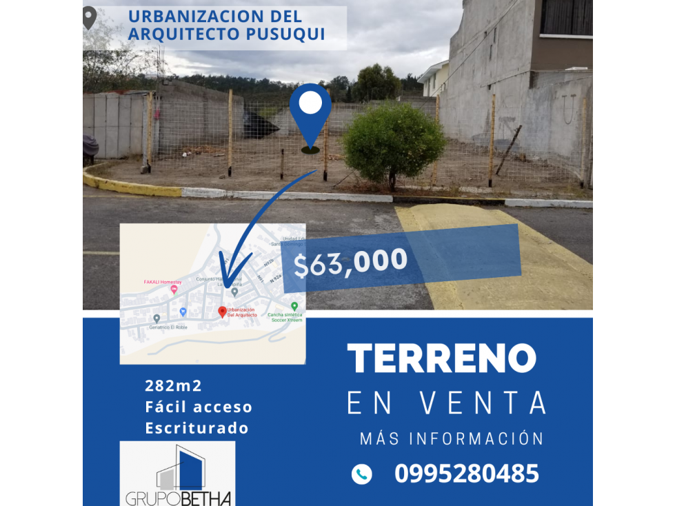 VENTA TERRENO PUSUQUI URB. EL ARQUITECTO (VEB) - 1