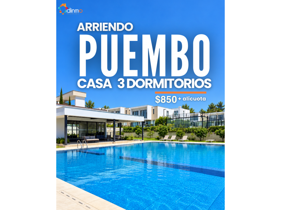 Casa nueva en renta Puembo | 125 m² + jardín | $850 | Piscina - 1