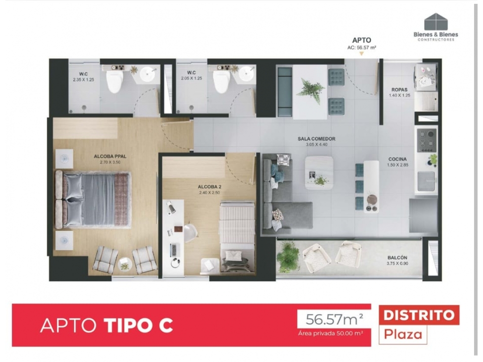 APARTAMENTO DISTRITO PLAZA BELLO — foto 2
