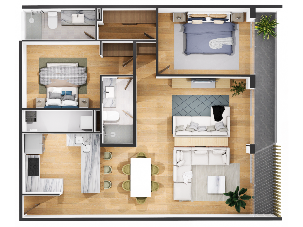 Elvira Residences Modelo 2R y 3R
