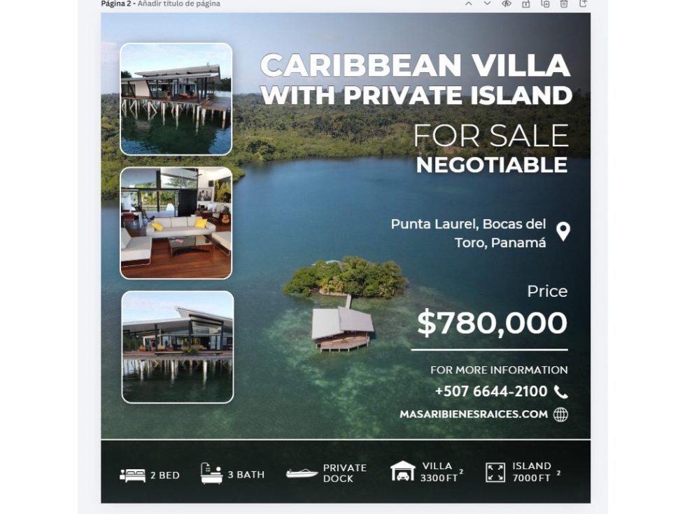 VENTA VILLA CON ISLA PRIVADA BOCAS DEL TORO - 1